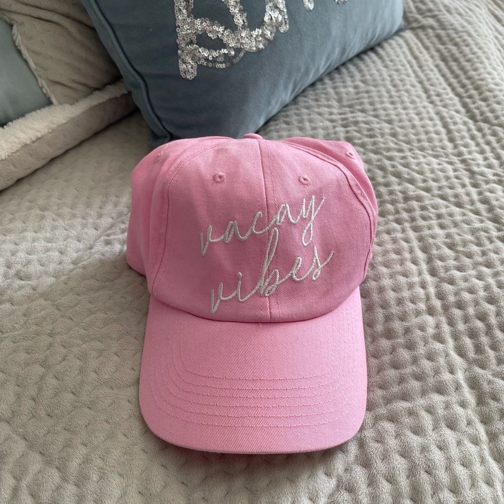 Vacay Vibes Baby Pink Hat One Size